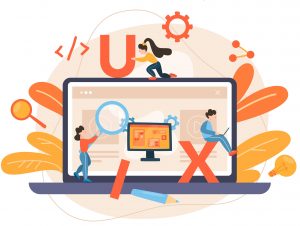 Illustration of website design to enhance UX on online platforms