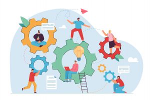 Collaboration within teams illustration