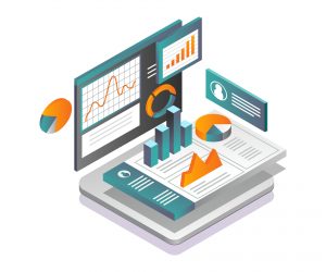 Illustration to show data analytics role in business investment and performance